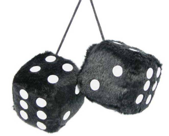 Fuzzy Dice, pink schwarz