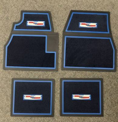 FLOOR MATS - BLUE WITH CARPET INSERT