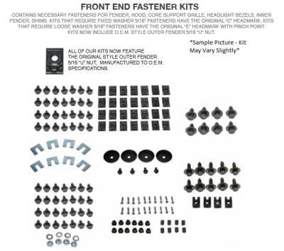 GM Restoration Parts - FRONT END SHEETMETAL FASTENER KIT