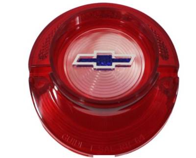 GM Restoration Parts - BACK UP LIGHT LENS - RED WITH BLUE BOWTIE