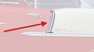 1950-52 Chevrolet Styleline exterior lower windshield corner trim molding PF 