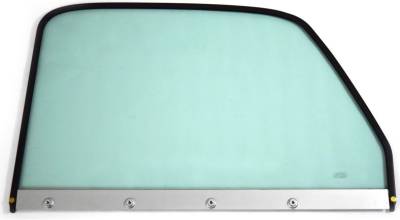 DOOR WINDOW GLASS ASSEMBLY WITH BLACK FRAME AND TINTED GLASS (RIGHT)