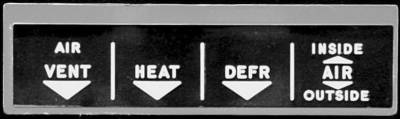 HEATER CONTROL FACE
