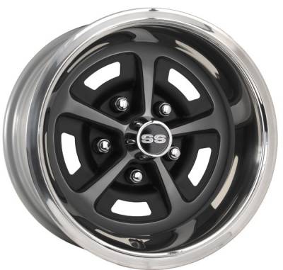 SS WHEEL - 5 SPOKE 14 x 7 - BLACK & GRAY