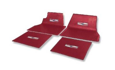 FLOOR MATS WITH CHEVY CREST - RED