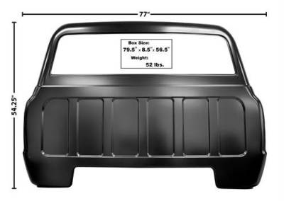 OUTER REAR WINDOW PANEL WITH BIG WINDOW (CAB BACK PANEL)