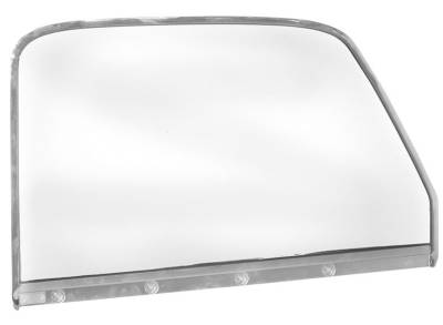 DOOR WINDOW ASSEMBLY WITH CHROME FRAME AND CLEAR GLASS (LEFT)