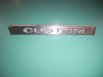 1968 IMPALA "CUSTOM" FRONT FENDER EMBLEM - USED