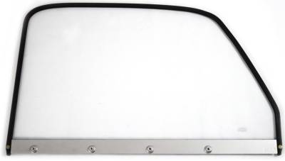 DOOR WINDOW GLASS ASSEMBLY WITH BLACK FRAME AND CLEAR GLASS (RIGHT)