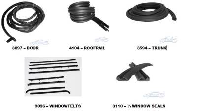 WEATHERSTRIP KIT - 5 PIECE - WITH OEM WINDOWFELTS