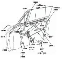 1967 CAMARO VENT AND DOOR WINDOW PARTS DIAGRAM