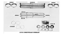 1970 CHEVELLE GRILLE COMPONENTS