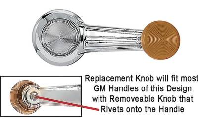 WINDOW CRANK KNOB SET - LIGHT SADDLE - Image 3