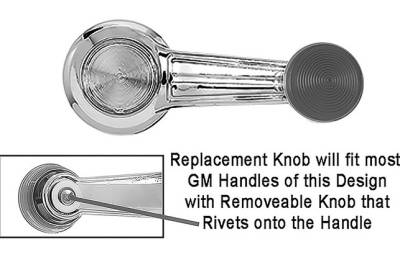 WINDOW CRANK KNOB SET - BLACK - Image 2