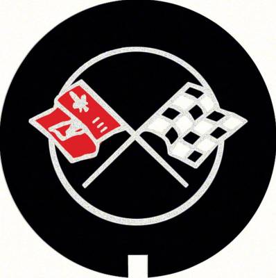 VALVE COVER DECAL - CROSSED FLAG VALVE COVER INSERT